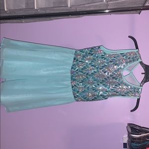 Teal dress with sequins